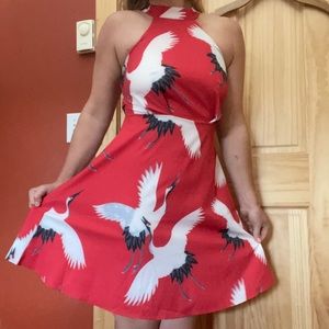 SHEIN Crane Print Dress